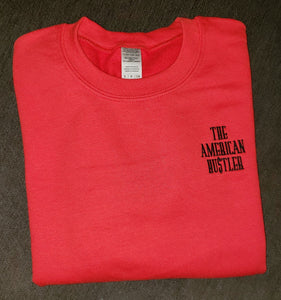 The American Hu$tler Embroidered Signature Crewneck Sweatshirt - Cherry Red