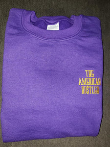 The American Hu$tler Embroidered Signature Crewneck Sweatshirt - Purple