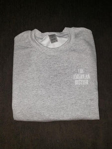 The American Hu$tler Embroidered Signature Crewneck Sweatshirt - Light Grey
