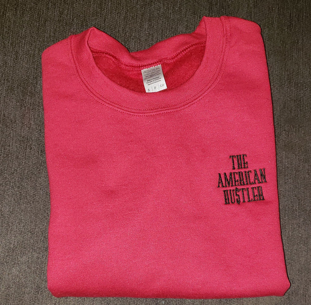 The American Hu$tler Embroidered Signature Crewneck Sweatshirt - Cardinal Red