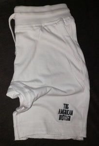The American Hu$tler Embroidered Signature Men Shorts - White
